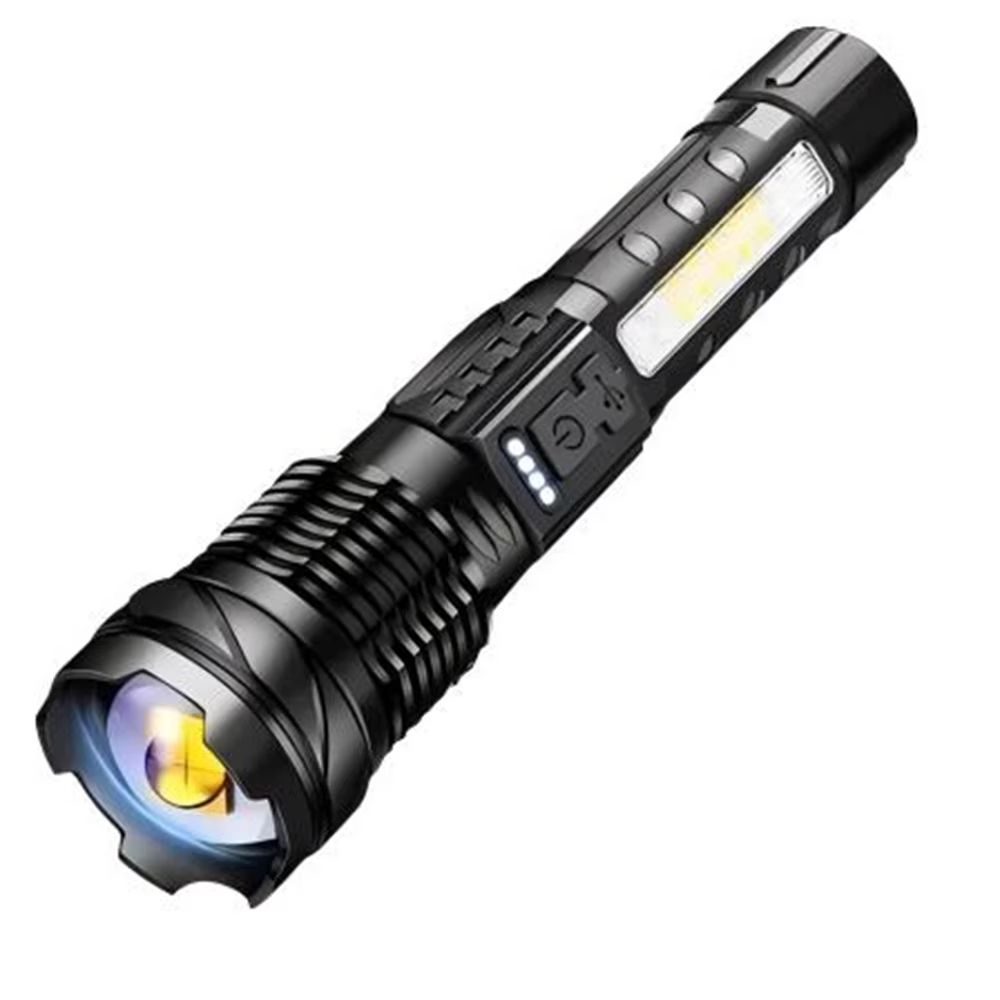 Rechargeable LED Flashlights, Super Bright Flash Light, 7 Modes with COB Work Light, Adjustable Powerful Handheld Flashlight