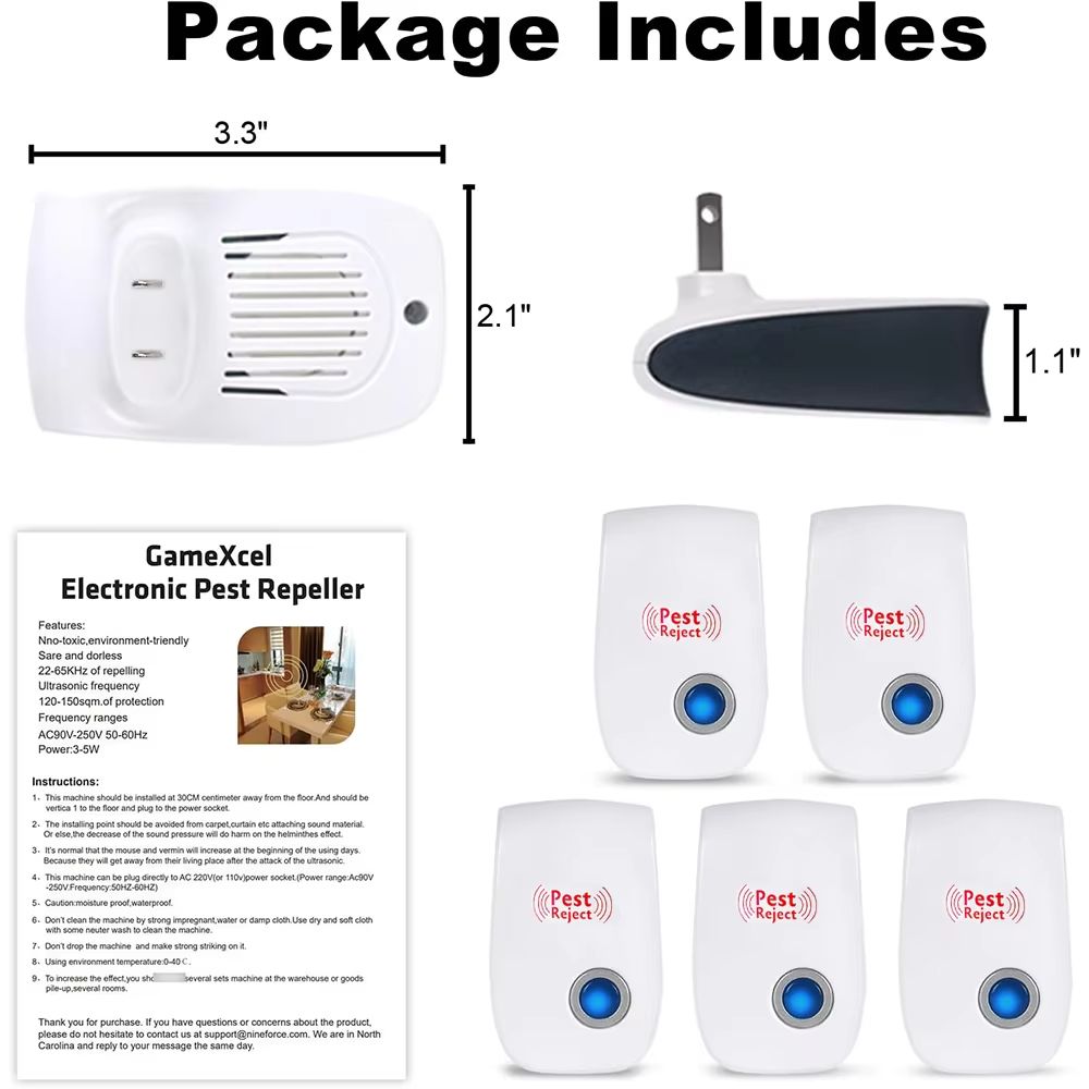 Electronic Ultrasonic Electromagnetic Mosquito Anti Mouse Insect Repeller Rat Cockroach Household Pest Reject Repellent