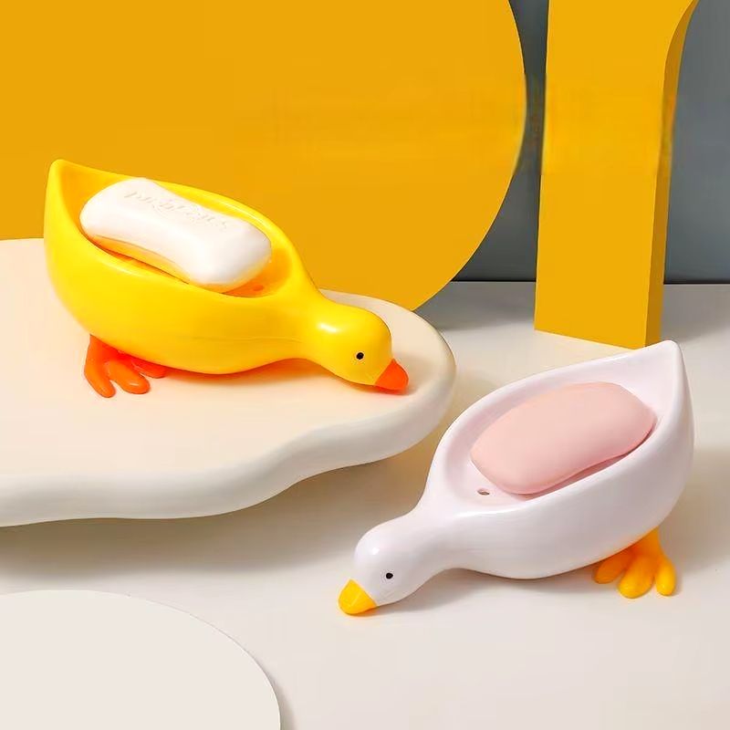 Soap Tray Self-draining Soap Rack Cute Duck-shaped Creative Rack for Shower Bathroom Kitchen Tub Sink Tray Bracket Bathroom
﻿