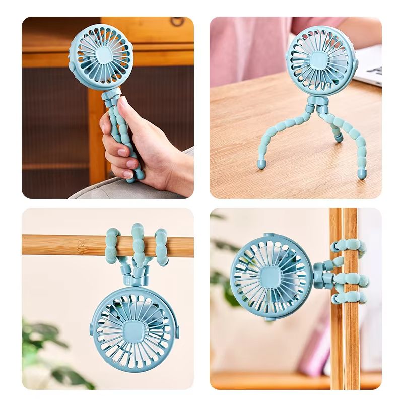 Stroller Fan Clip on For Baby Flexible Tripod Rechargeable Battery Small Personal Fan Portable Fan for Travel Handheld Car Bed