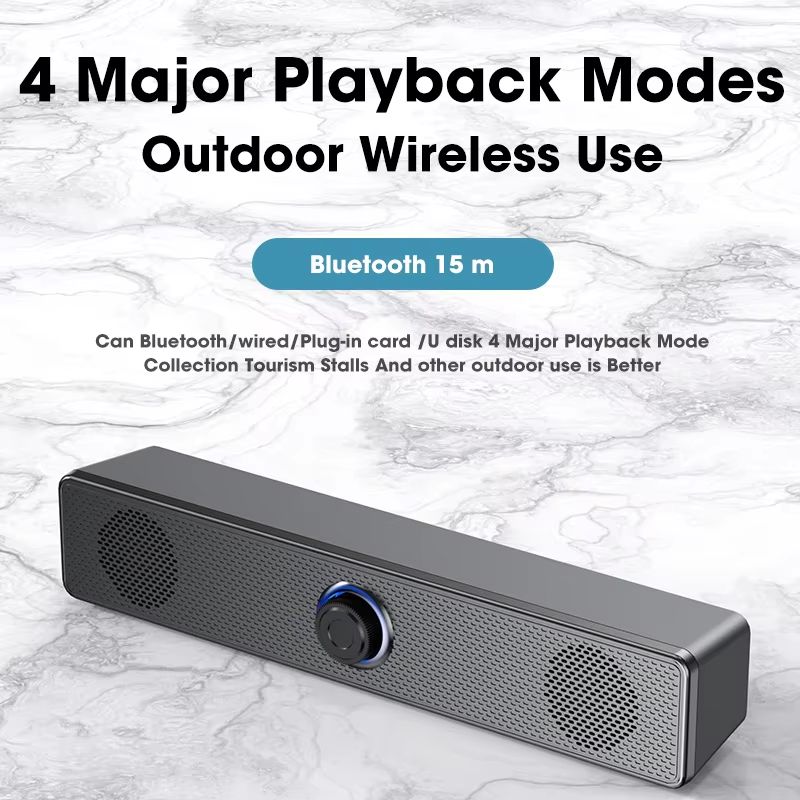 PC Soundbar Wired and Wireless 5.0 Bluetooth Speaker USB Powered Soundbar for Computer TV PC Laptop Gaming Home Theater Surround