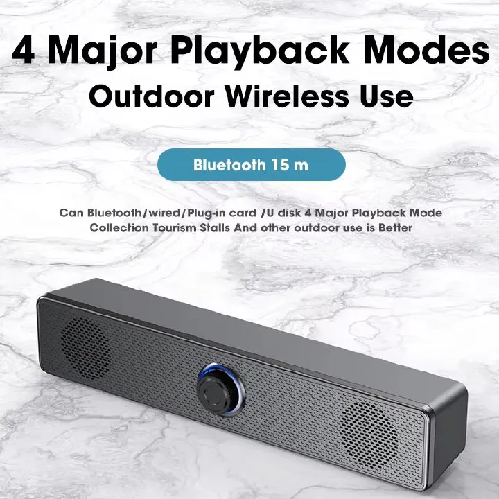 PC Soundbar Wired and Wireless 5.0 Bluetooth Speaker USB Powered Soundbar for Computer TV PC Laptop Gaming Home Theater Surround