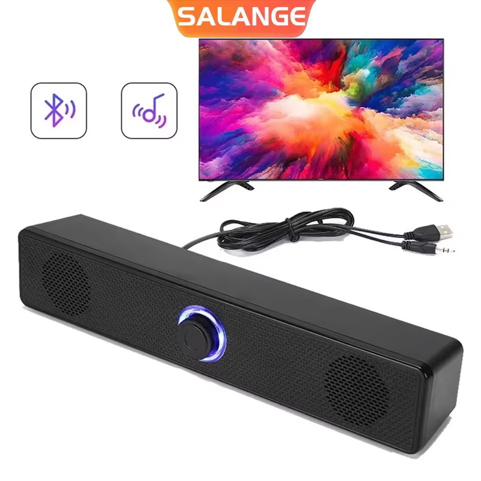 PC Soundbar Wired and Wireless 5.0 Bluetooth Speaker USB Powered Soundbar for Computer TV PC Laptop Gaming Home Theater Surround