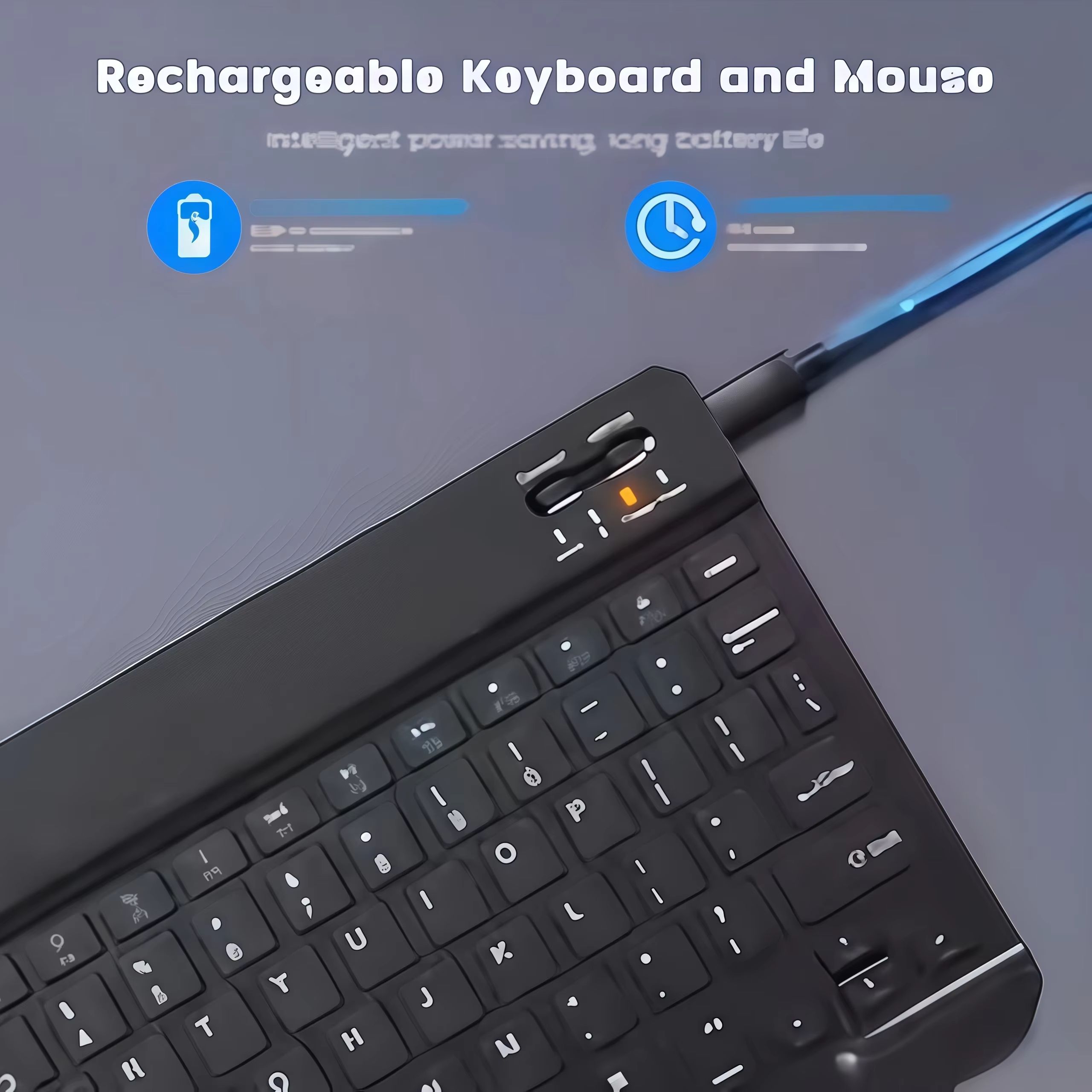Rechargeable Bluetooth Keyboard–78 Keys Wireless Keyboard for Laptop,Tablet,iPad,Android,iOS&Windows (Multi-Device Compatible)