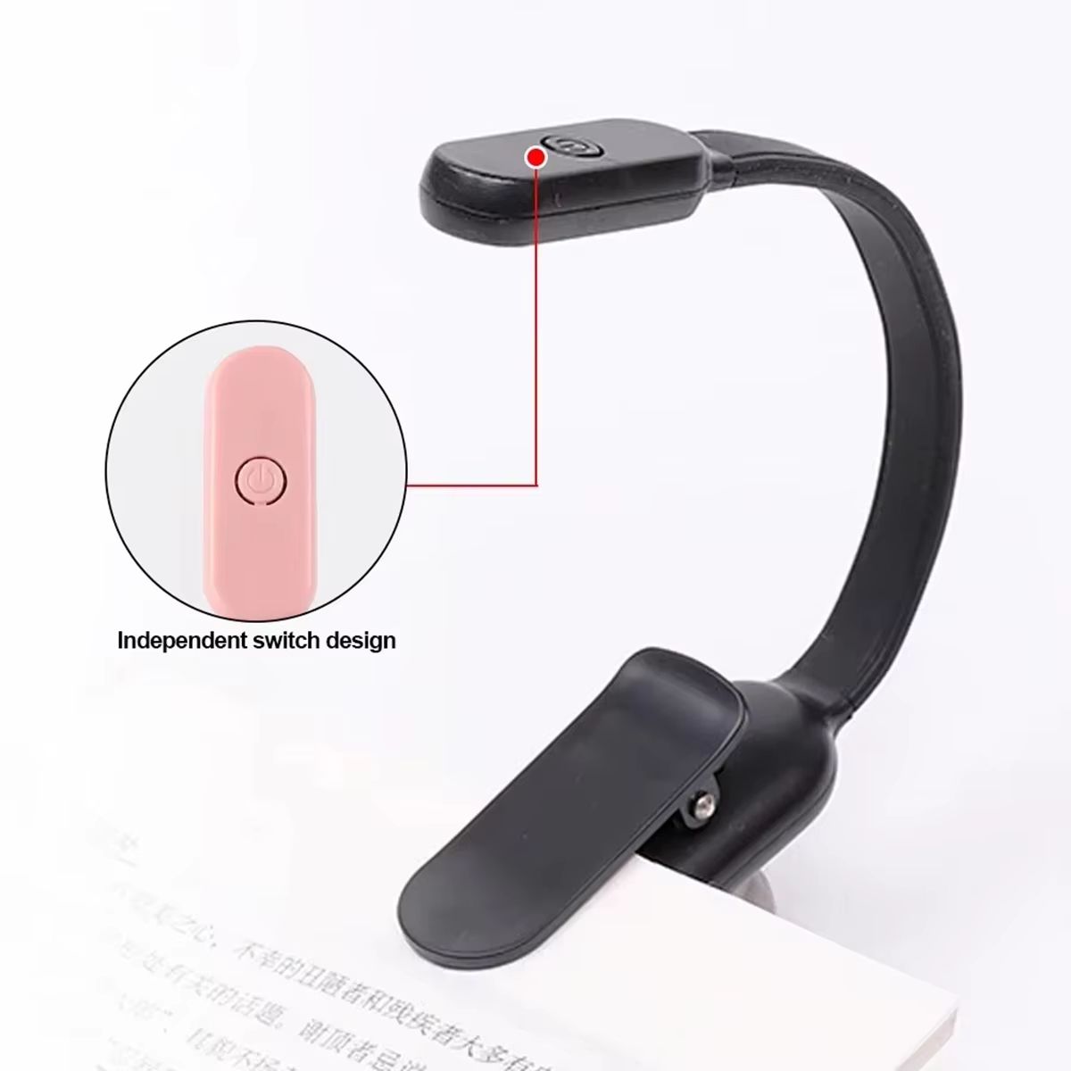 Usb Rechargeable Mini Led Book Light 360° Bending Angle 3-colors Stepless Brightness Clip-on Reading Lights Lamp Clip Night Desk