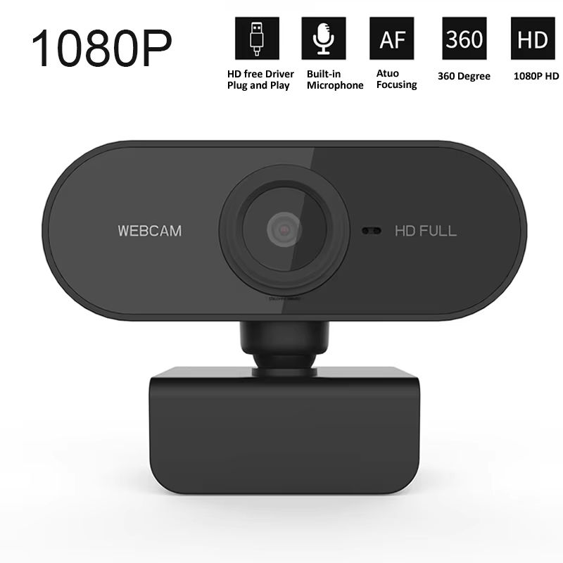 1080P HD Mini Webcam Microphone USB Interface Supports Laptop Desktop Computer Suitable Live Video Call Conference