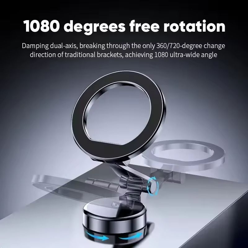 Magnetic Car Phone Holder 360 Degree Rotation Foldable Phone Mount Suction Cup Car Navigation Phone Holder For iPhone Samsung