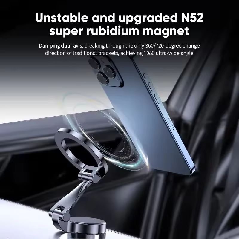 Magnetic Car Phone Holder 360 Degree Rotation Foldable Phone Mount Suction Cup Car Navigation Phone Holder For iPhone Samsung