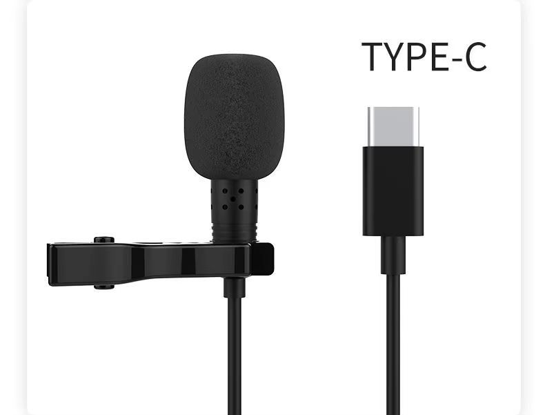 Portable 1.5m Lavalier Mini Microphone Condenser Clip-on Lapel Mic Wired USB 3.5mm Type-C Microfon For Phone for Mac Laptop PC