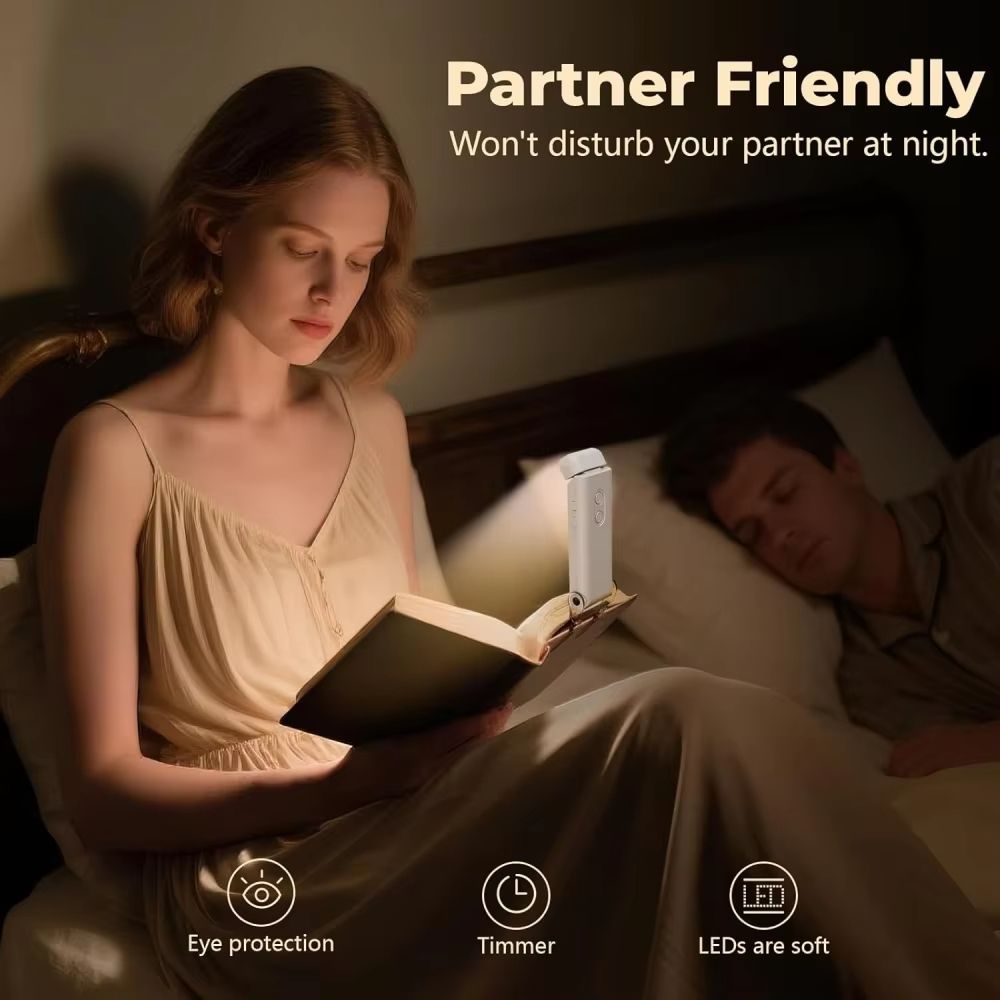 LED Reading Light Type-C Charging Book Light Rechargeable Mini Bookmark Light Kids Read Night Light Portable Reading Book Lamp