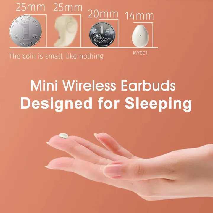 Wireless Bluetooth Headphones Mini Invisible in-Ear Sleep Earbuds TWS Earphones Noise Cancelling Hidden Ear Buds for Sleeping