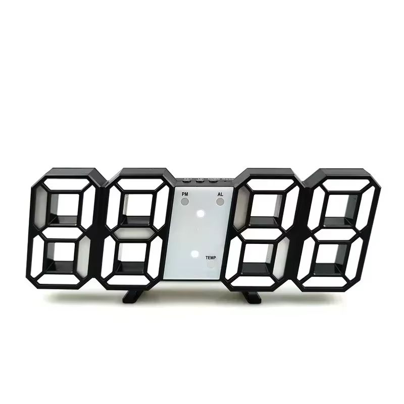 Table 3D LED Digital Alarm Clock Wall Clock Time/Date/Temperature for Home Kitchen Offices Clock Decoration Garden Clocks