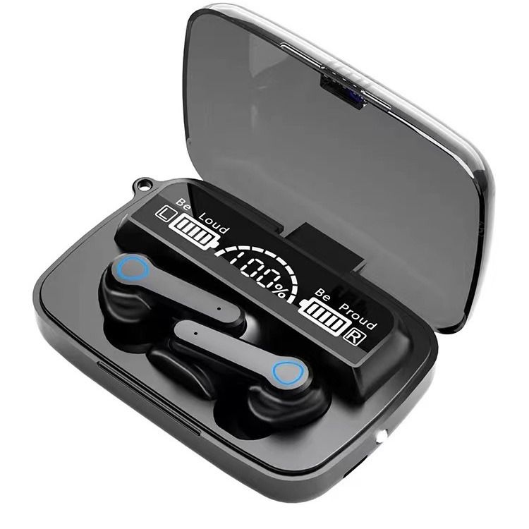 M19 Bluetooth Earpods With Light TWS Wireless LED Bluetooth Earphones Digital Display Touch Emergency Power Bank Noise-cancelling In-ear 9D Stereo