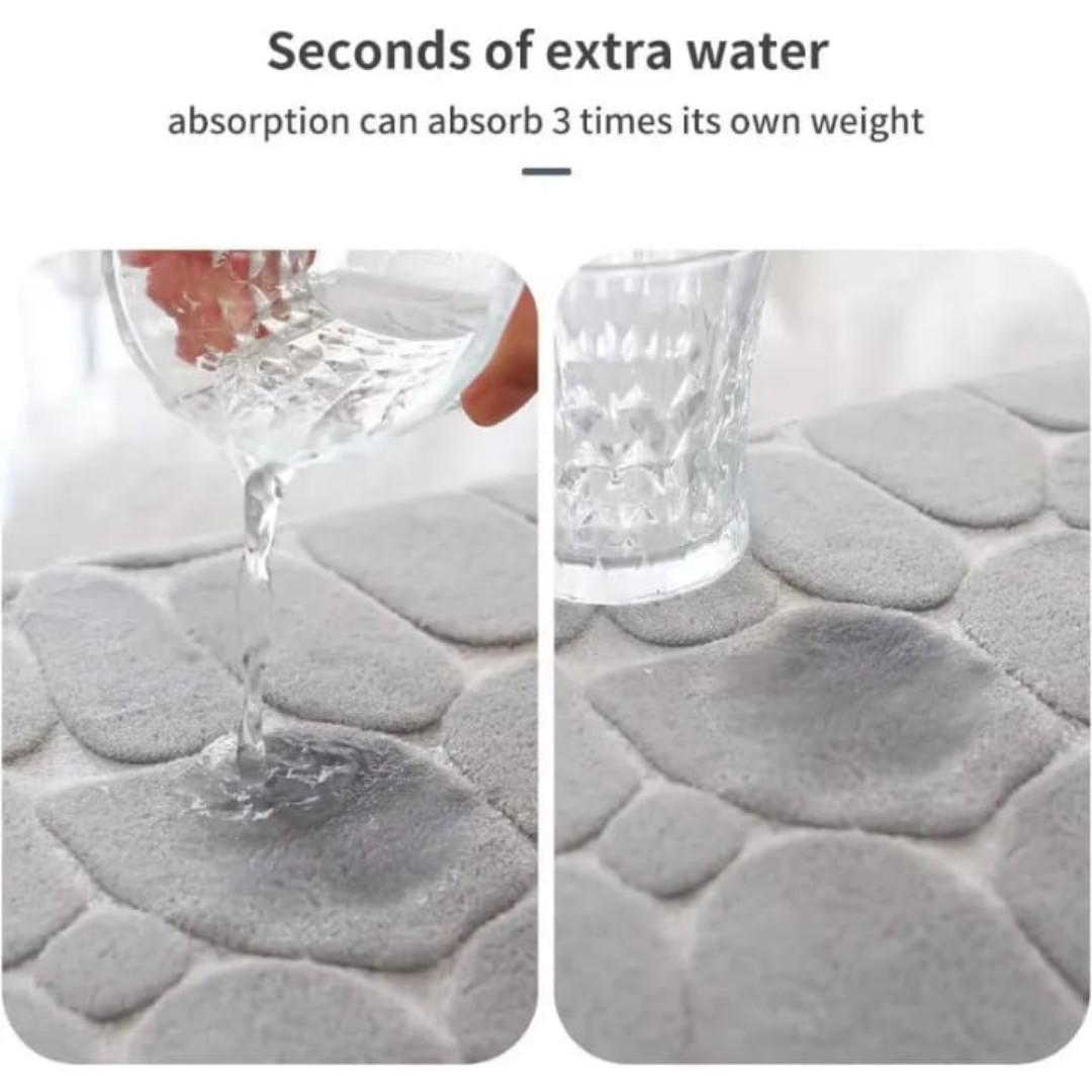 2pcs deep blue bathroom mats super absorbent 30x60cm