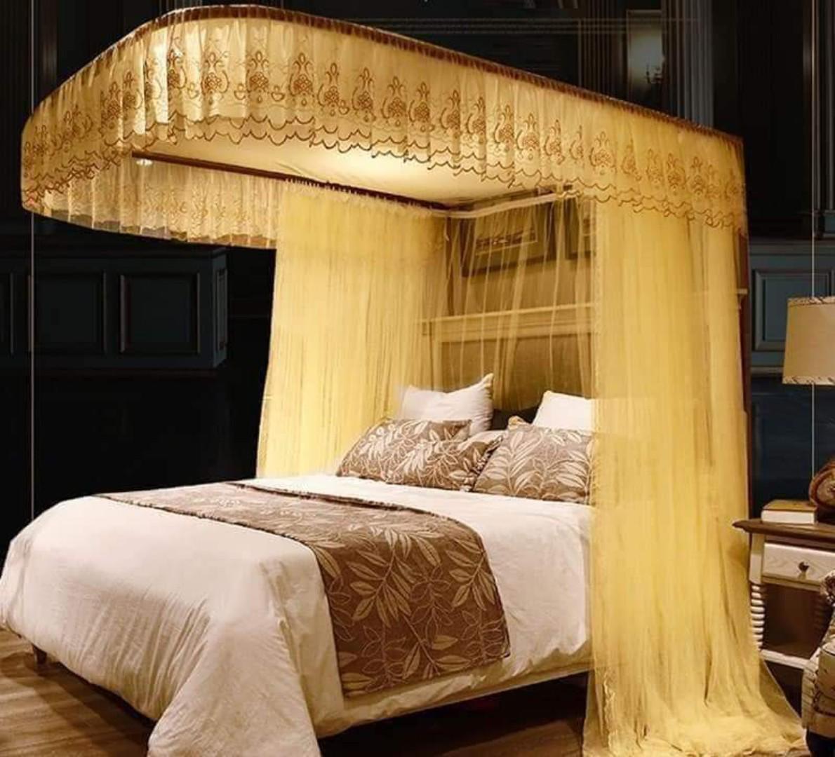 2poles/2strands mosquito net with strong sliding rails