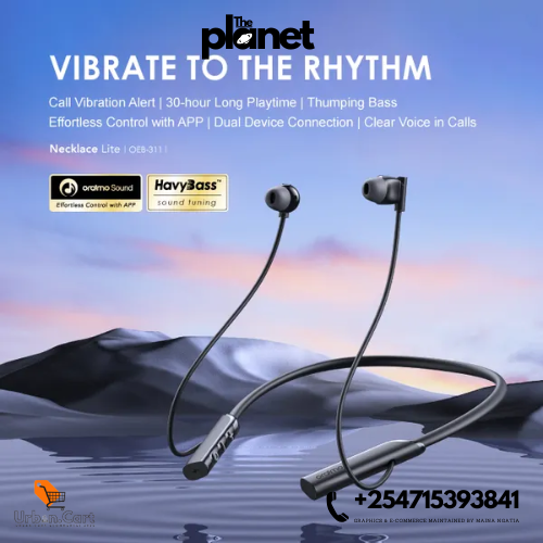 Oraimo Necklace Lite Call Vibration Wireless Headphones – Hands-Free Calls & Superior Sound  Oraimo Necklace Lite wireless headphones Call vibration Bluetooth headphones  Best Oraimo headphones