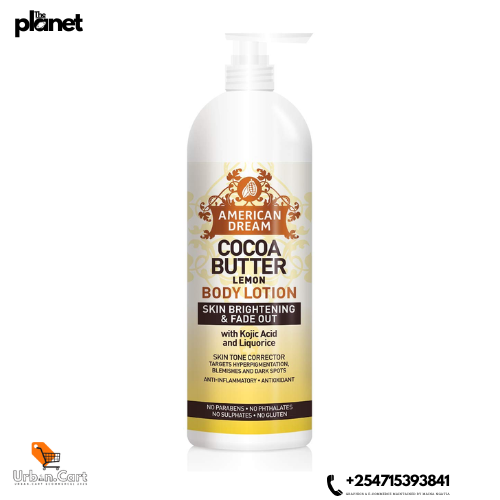 Lemon Cocoa Body Brightening Lotion
American Dream Skin Fade & Glow Lotion
Cocoa Butter with Lemon Cream for Dark Spots
Moisturizing Skin Lightening Body Combo
Natural Glow Skin Corrector Lotion
