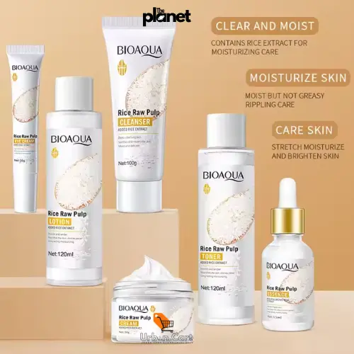 BIOAQUA Rice Raw Pulp Rejuvenating Six-Piece Skincare Set – Complete Hydrating & Anti-Aging Kit
Rice Raw Pulp Hydration & Glow Kit
BIOAQUA 6-in-1 Rejuvenation Set
Korean Glass Skin Skincare Bundle
