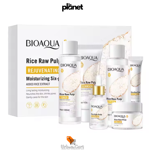 BIOAQUA Rice Raw Pulp Rejuvenating Six-Piece Skincare Set – Complete Hydrating & Anti-Aging Kit
Rice Raw Pulp Hydration & Glow Kit
BIOAQUA 6-in-1 Rejuvenation Set
Korean Glass Skin Skincare Bundle