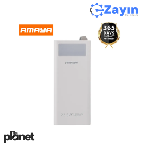 Amaya Titan 40000mAh Power Charger
Zayin Electricals 22.5W Mega Battery Pack
Ultra-Fast Charging Power Hub with Light
Amaya APW-04 High-Energy Travel Companion
40000mAh Emergency Power Boost