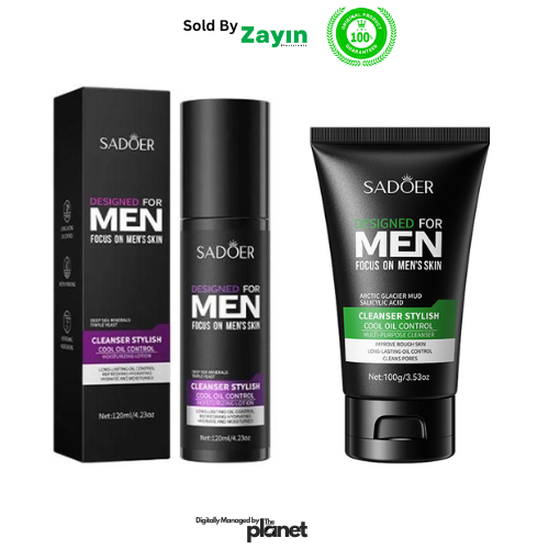Sadoer men cleanser and mask, men facial kit, men oil control skincare, men face wash and mask set, men deep cleansing products, Sadoer men skincare, Sadoer men combo