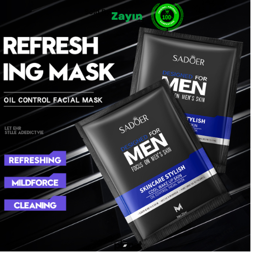 Sadoer men cleanser and mask, men facial kit, men oil control skincare, men face wash and mask set, men deep cleansing products, Sadoer men skincare, Sadoer men combo