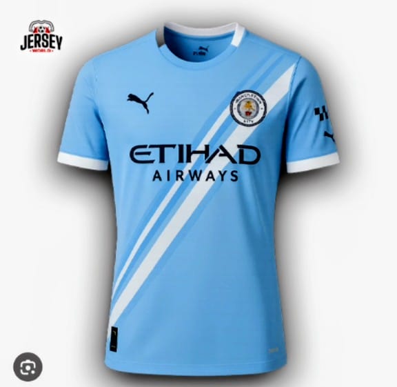 Manchester City Home Jersey 2024/2025 – Men’s Football T-Shirt | Breathable Sportswear Fan Kit | Short Sleeve Polyester Tee (M–XL)