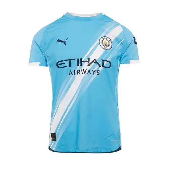 Manchester City Home Jersey 2024/2025 – Men’s Football T-Shirt | Breathable Sportswear Fan Kit | Short Sleeve Polyester Tee (M–XL)