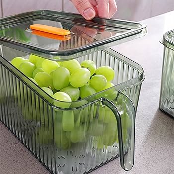 3L Premium Airtight Acrylic Fridge Storage Container with Built-in Date Indicator – Clear Food Organizer for Fresh Fruits, Vegetables, and Leftovers