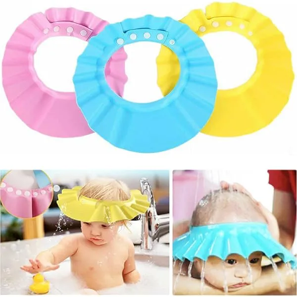 Light Baby Shampoo Cap – Soft Adjustable Bath Hat for Kids, Gentle Hair Wash Protector WITHOUT Ear Guard, Comfortable & Leak-Free