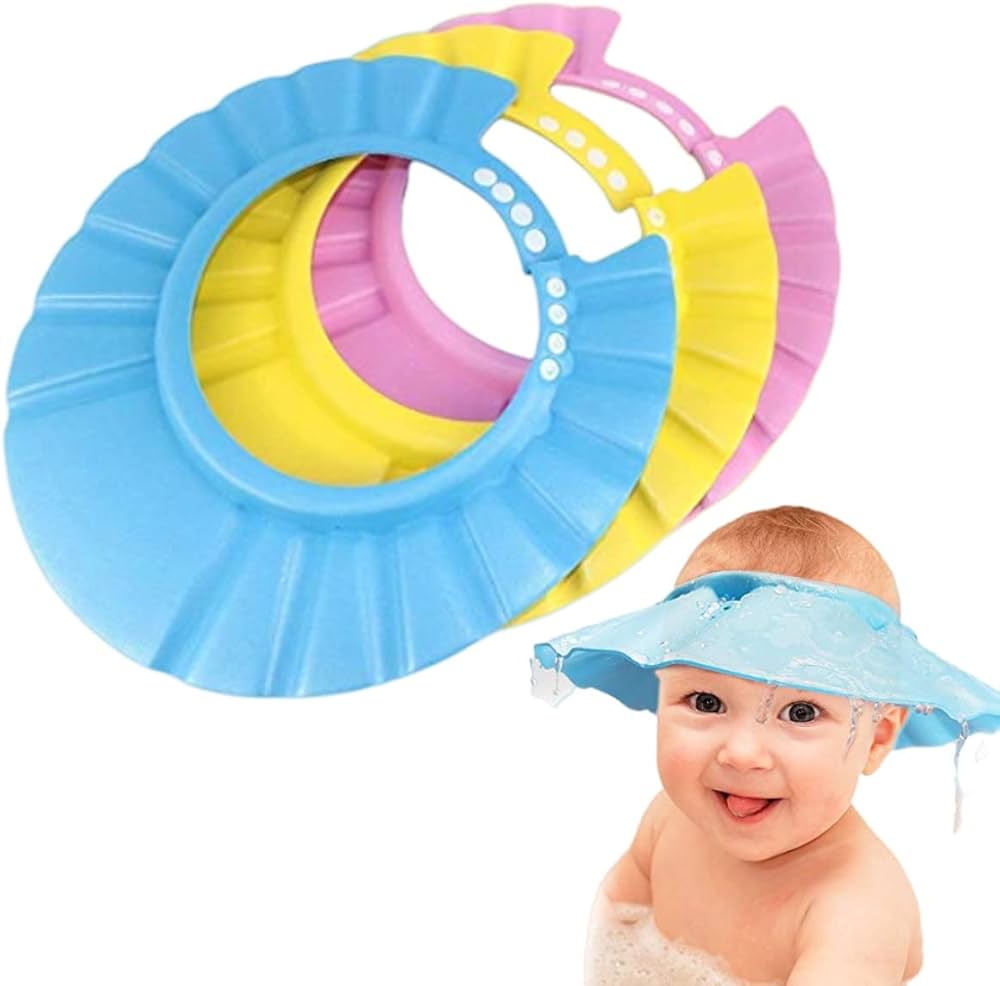 Light Baby Shampoo Cap – Soft Adjustable Bath Hat for Kids, Gentle Hair Wash Protector WITHOUT Ear Guard, Comfortable & Leak-Free