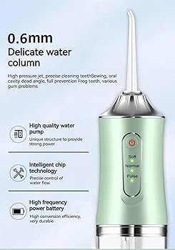 High-Performance Rechargeable Oral Care Irrigator – Smart Portable Water Flosser with 4 Cleaning Tips for Deep Plaque Removal, Gum Massage & Family Use