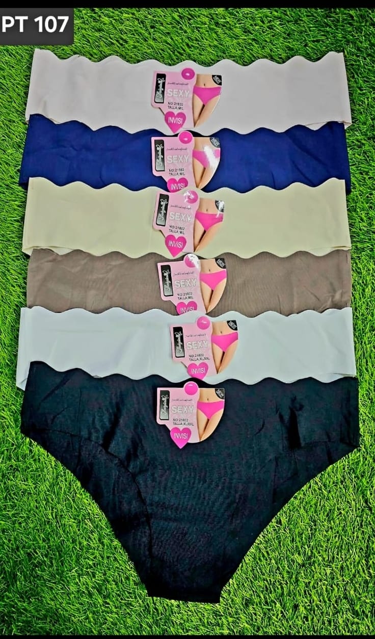 🔥 6PCS High Quality Women Seamless Invisible Panties Set – Ultra Soft No-Show Underwear, Stretch Comfortable Sexy Low Waist Briefs (Multi-Color Pack)