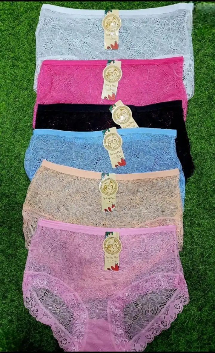 6 Pcs Original Women Lace Panties Set Soft Breathable Seamless Ladies Underwear XL Large Medium Free Size Comfortable Everyday Lingerie