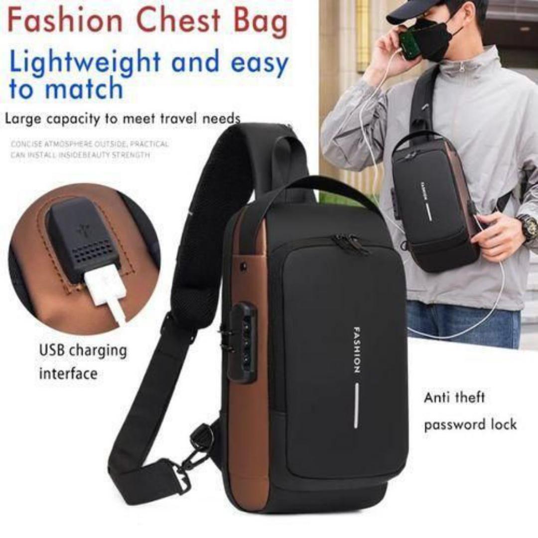 crossbody shoulder bag features a built-in USB charging port for convenient device charging on-the-go while keeping your belongings secure.This small backpack has a large capacity, size 32*22*5 cm, su