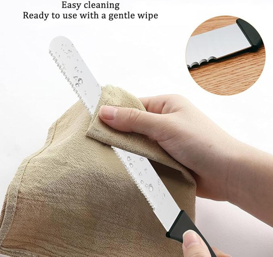 Serrated bread knife   essential tools for slicing through crusty breads, delicate cakes, and pastries