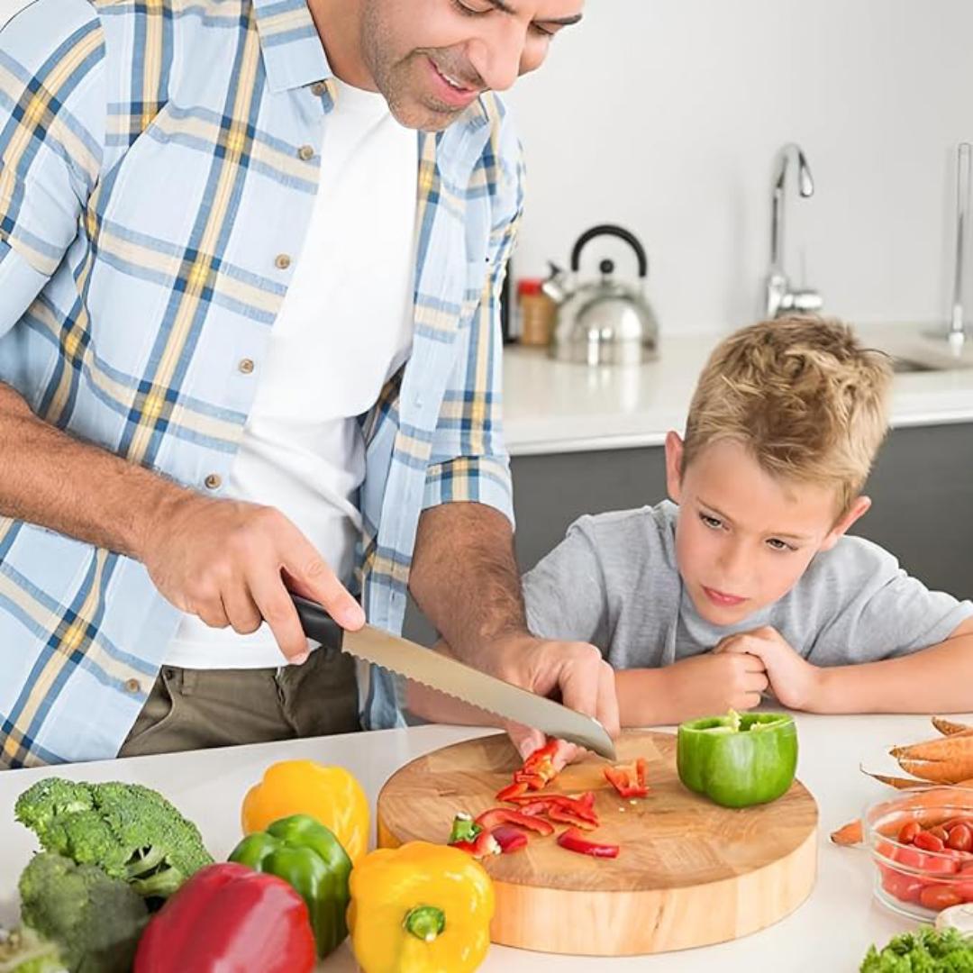 Serrated bread knife   essential tools for slicing through crusty breads, delicate cakes, and pastries