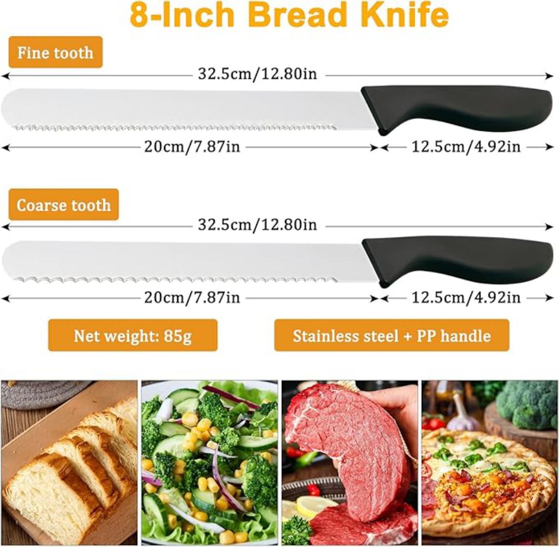 Serrated bread knife   essential tools for slicing through crusty breads, delicate cakes, and pastries