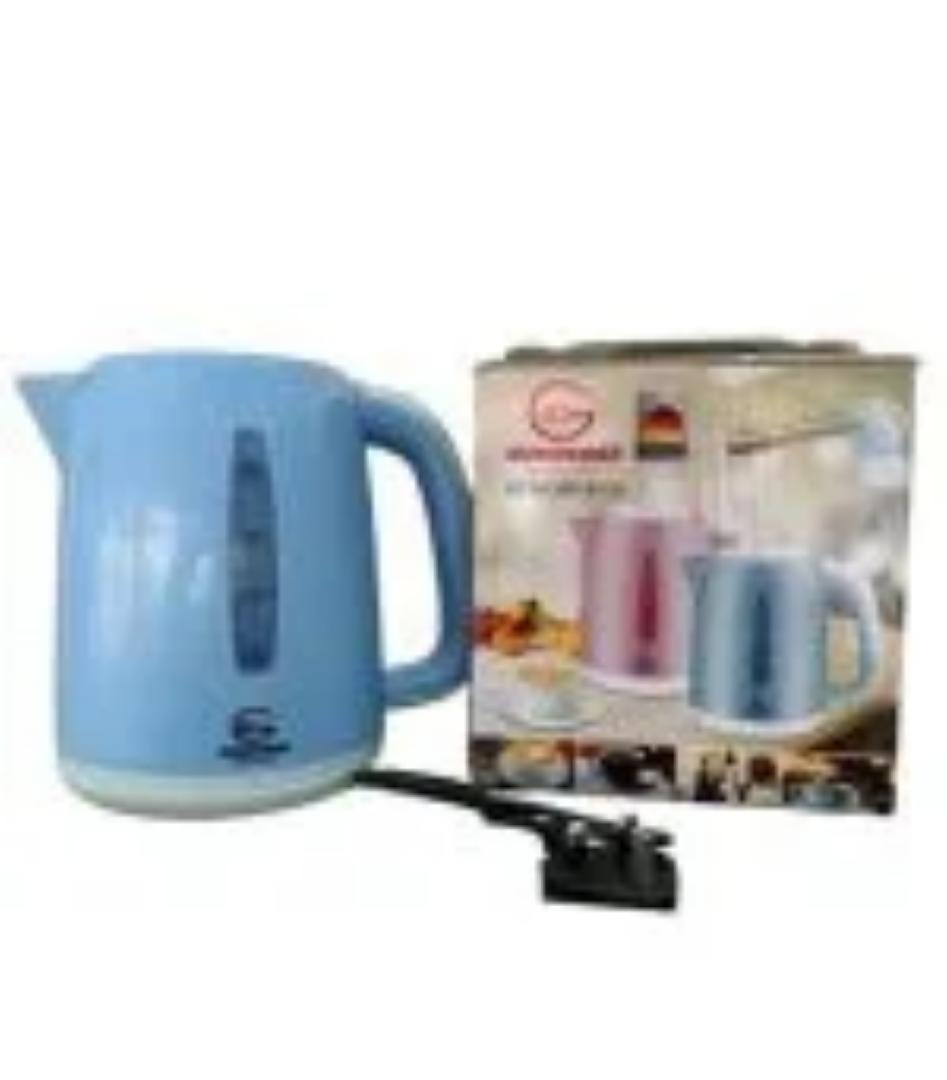 Eurochef Electric Kettle. 

It has a 2.3-liter capacity.

The kettle operates at 1500 Watts.

It features automatic switch-off for safety.

The kettle is cordless and designed with a 360-degree rotati