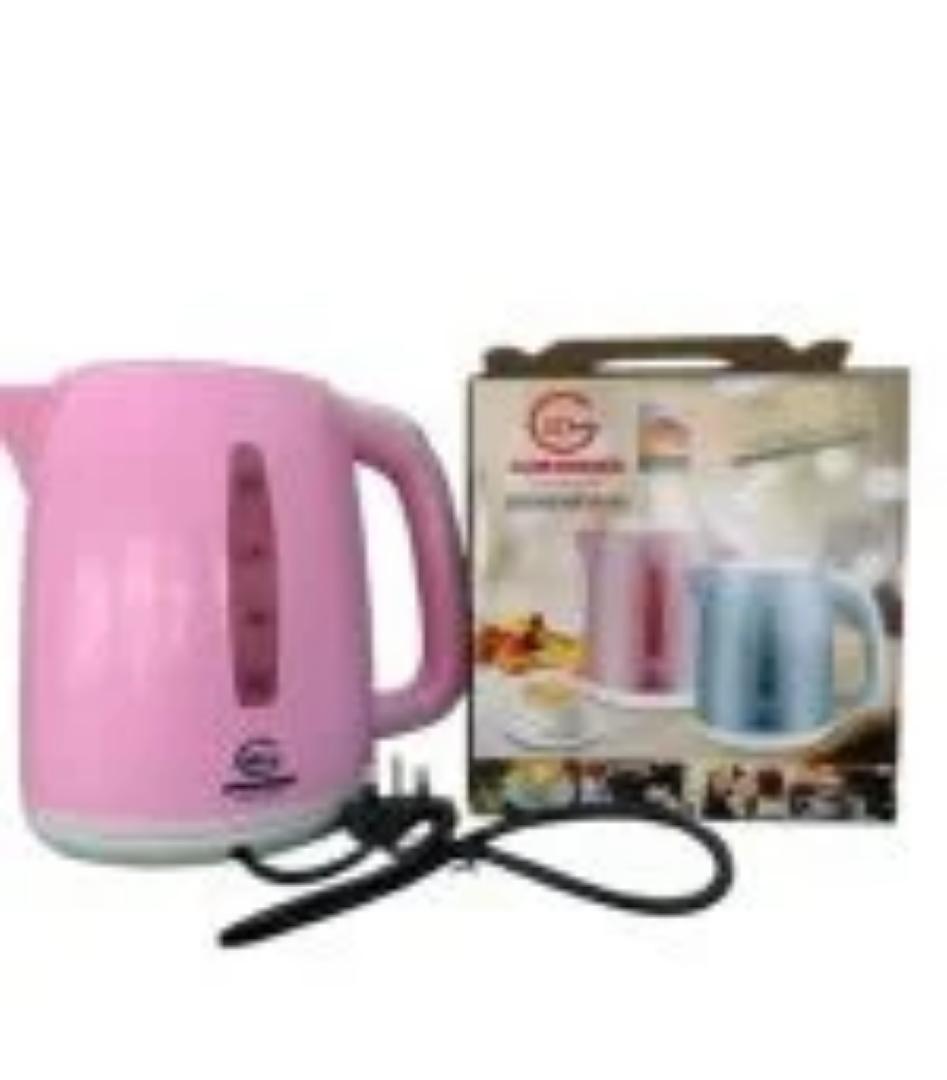 Eurochef Electric Kettle. 

It has a 2.3-liter capacity.

The kettle operates at 1500 Watts.

It features automatic switch-off for safety.

The kettle is cordless and designed with a 360-degree rotati