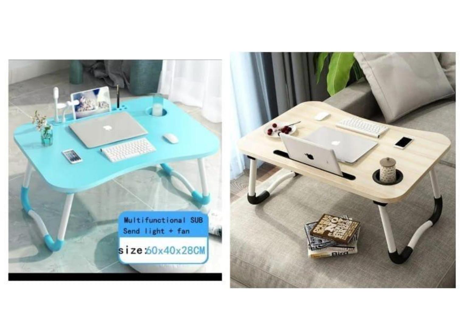 Foldable Adjustable Portable Bed Table for Breakfast/ Laptop Stand PC/Tablet 60 x 40 x 28 cm with portable handle