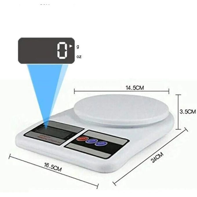 Digital Kitchen Weighing Machine Multipurpose Electronic Weight Scale with Backlit LCD Display for Measuring Food, Cake, Vegetable, Fruit