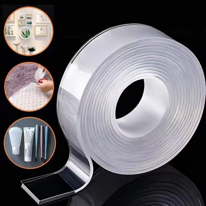 3 M Extra Strong Double Sided Tape Heavy Duty Removable Clear Sticky Adhesive Nano Tape Tough Washable Waterproof Mounting Tape for Hanging Picture, Poster, Carpet, Photo Deco