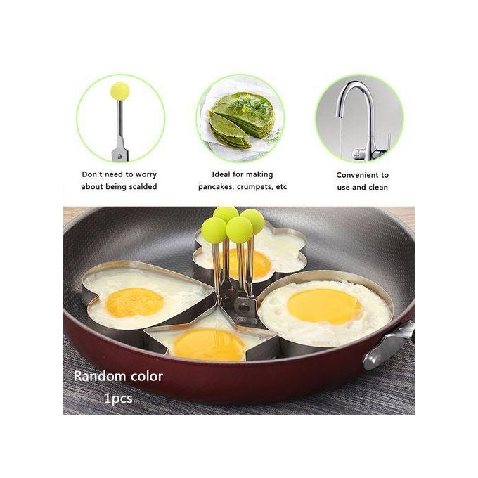 4pc of assorted shapes stainless steel fried pancake poucher shaper kitchen accessories gadget omelette mould