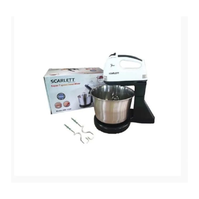 Scarlet 7 Speed Hand Mixer With Bowl,Egg Beater Whisk Cake Baking