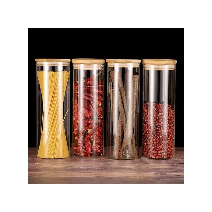 Glass Spaghetti Jar with Bamboo lid