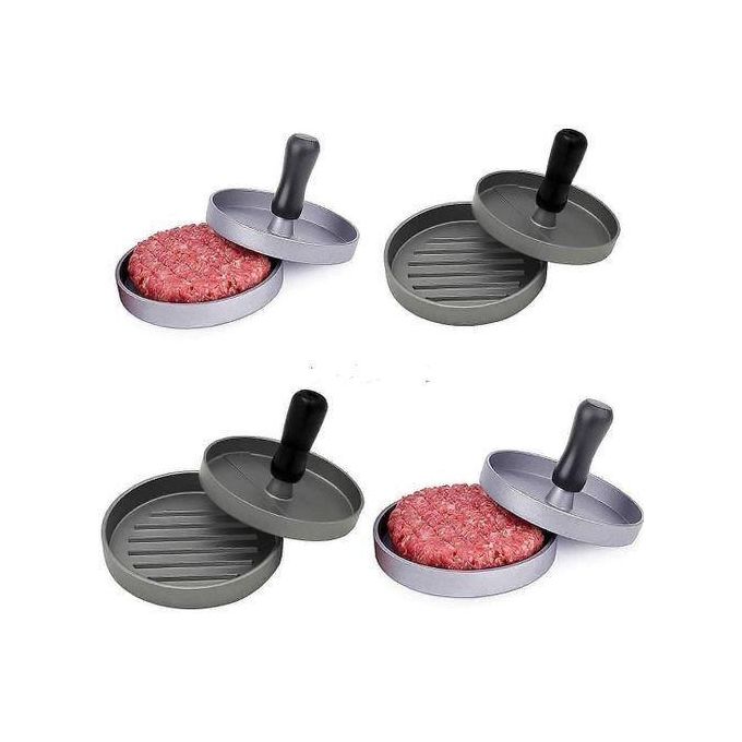 Burger Press Patty Maker Stainless Steel Hamburger Patty Press Mold Wood Handle Non-Stick