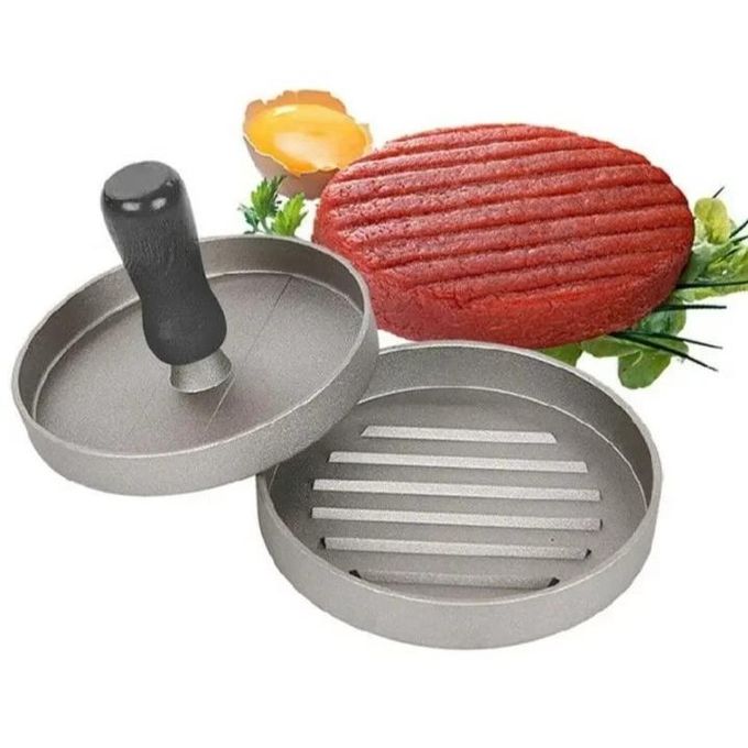 Burger Press Patty Maker Stainless Steel Hamburger Patty Press Mold Wood Handle Non-Stick
