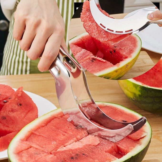 Hot Selling Watermelon Slicer Kitchen Gadgets Stainless Steel Fruit Cutter Melons Knife Fast Watermelon Slicer Cutting Tools