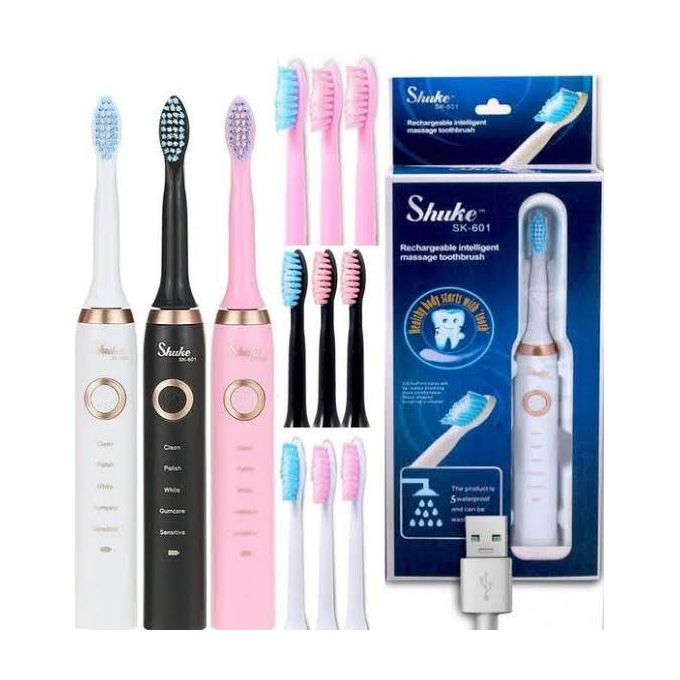 Rechargable Intelligent Massage Toothbrush With 5 Brushing Options And 4 Brush Head